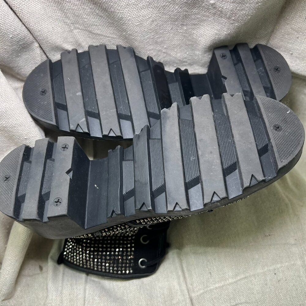 Y2K Madden Girl Dymond Rhinestone Zip Up Platform Combat Boots W 5.5 /  Y 4 - Picture 9 of 9